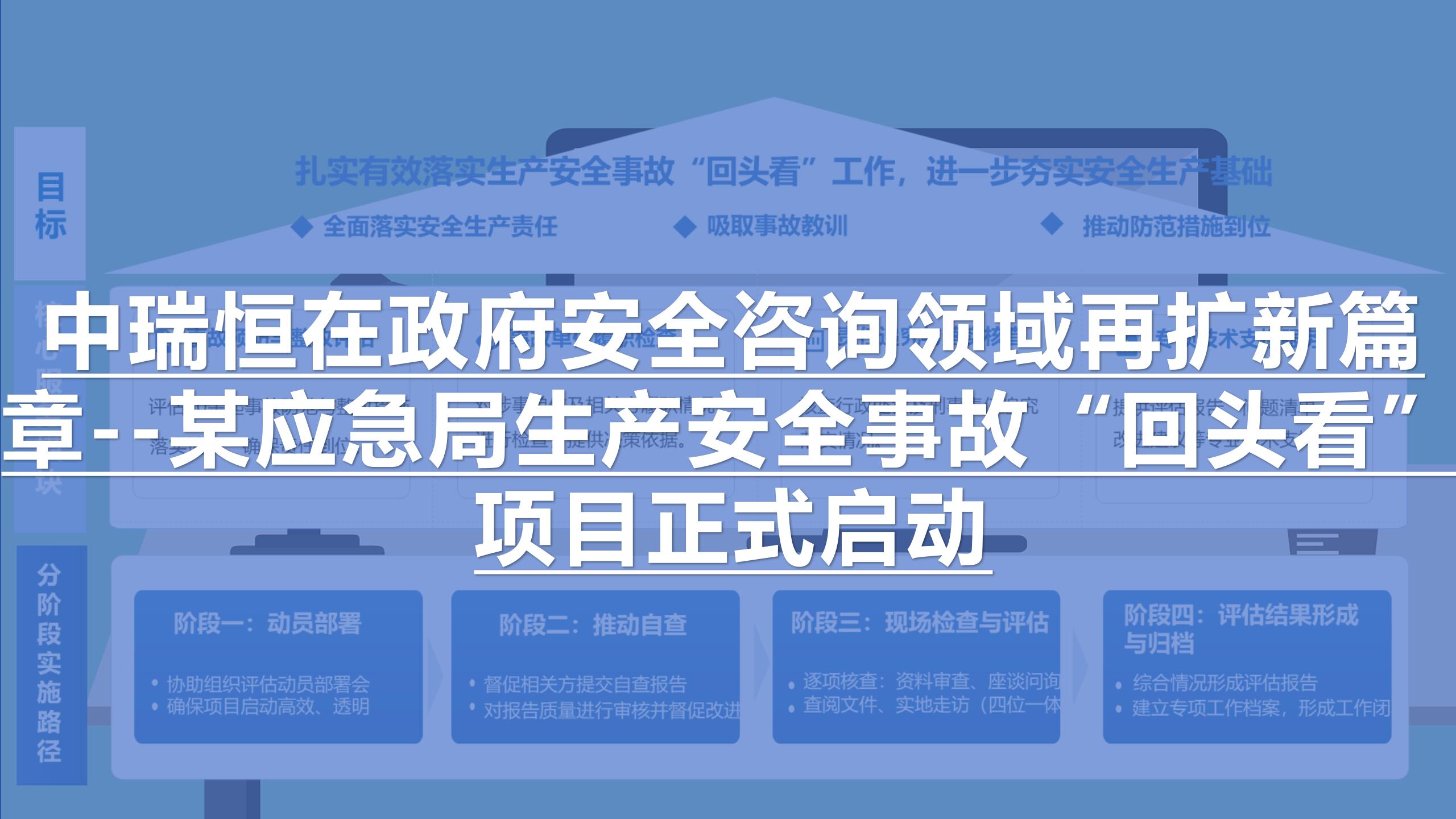 中瑞恒在政府安全咨询领域再扩新篇章--深圳市某区应急局生产安全事故“回头看”项目正式启动